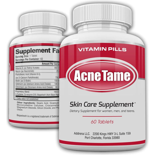 Acne Pills - Clear Oily Skin Vitamins , Hormonal Blemishes, anti Spots & Cystic Acnes 60 Tablets