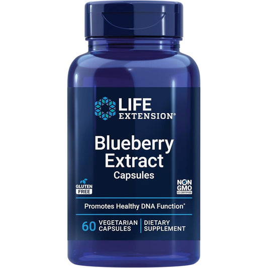 Life Extension Blueberry Extract Capsules - for Brain Health Support - Non-Gmo, Gluten-Free ,Vegetarian - 60 Capsules
