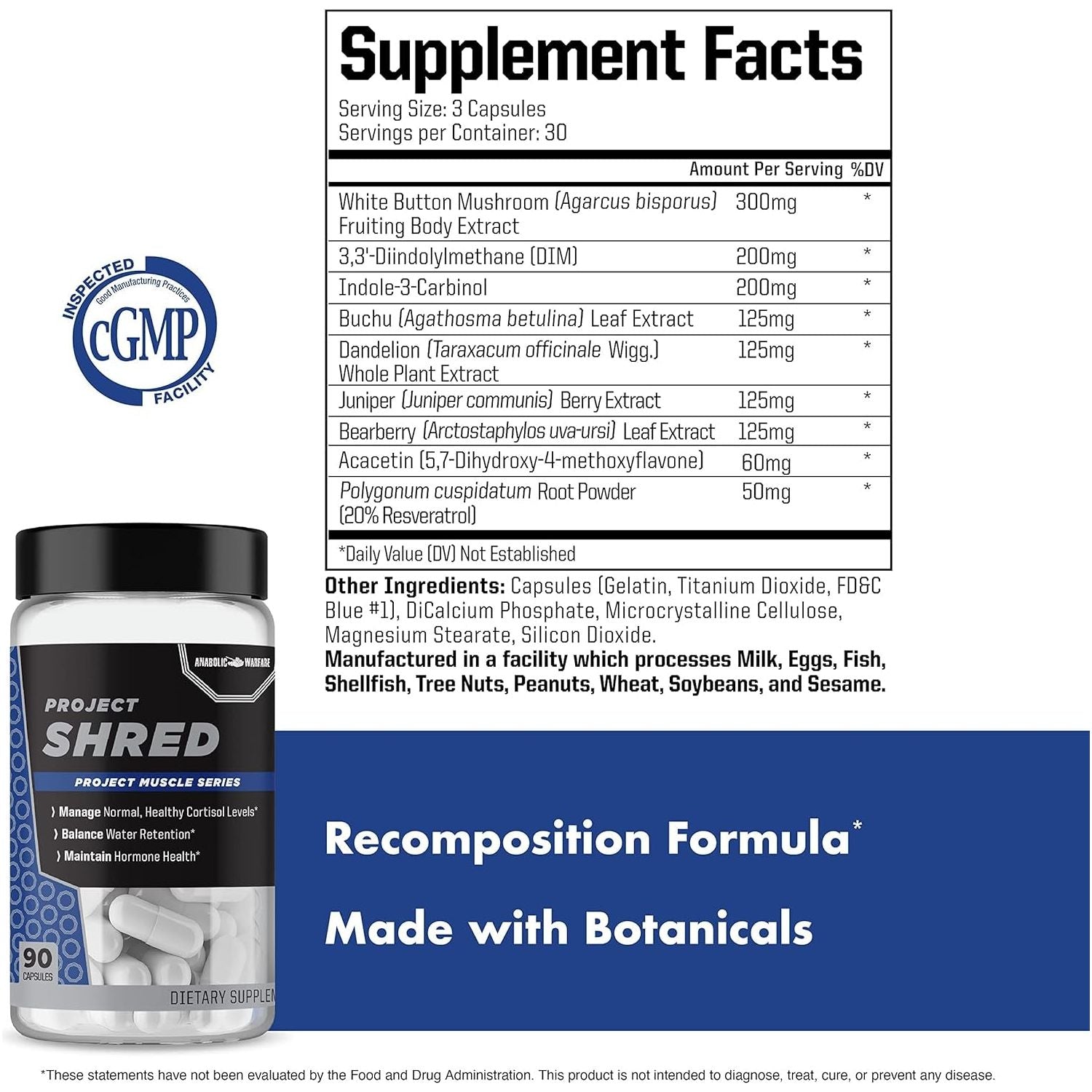 Anabolic Warfare Project Shred, Manage Normal Healthy Cortisol Levels & Water Retention