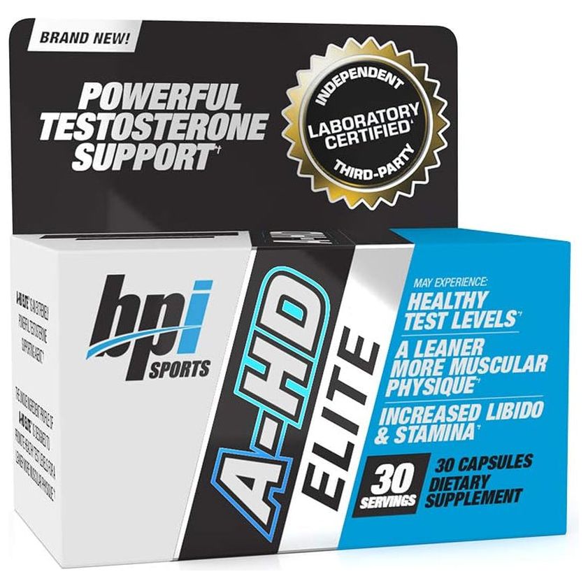 BPI Sports A-HD Elite – Men’S Powerful Testosterone Booster – Natural Stamina, Strength, Sexual Support 30 Servings