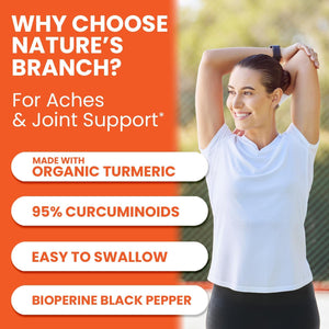 Turmeric Curcumin with Black Pepper Extract - Organic Powder - Joint Support Supplement, Made in USA - (200 Capsules/1965Mg )