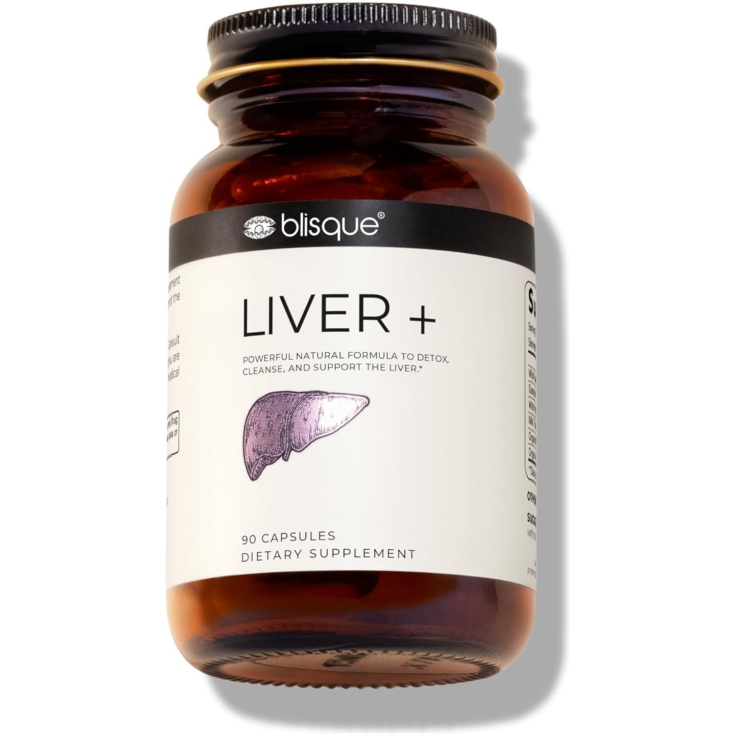 Blisque – Liver Complex Supplement to Detox, Cleanse, and Repair the Liver 90 Capsule Pills