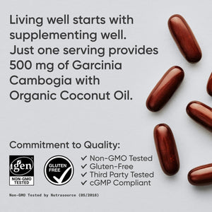 Sports Research Garcinia Cambogia Extract (60% HCA) with Extra Virgin Organic Coconut Oil (180 Softgels)