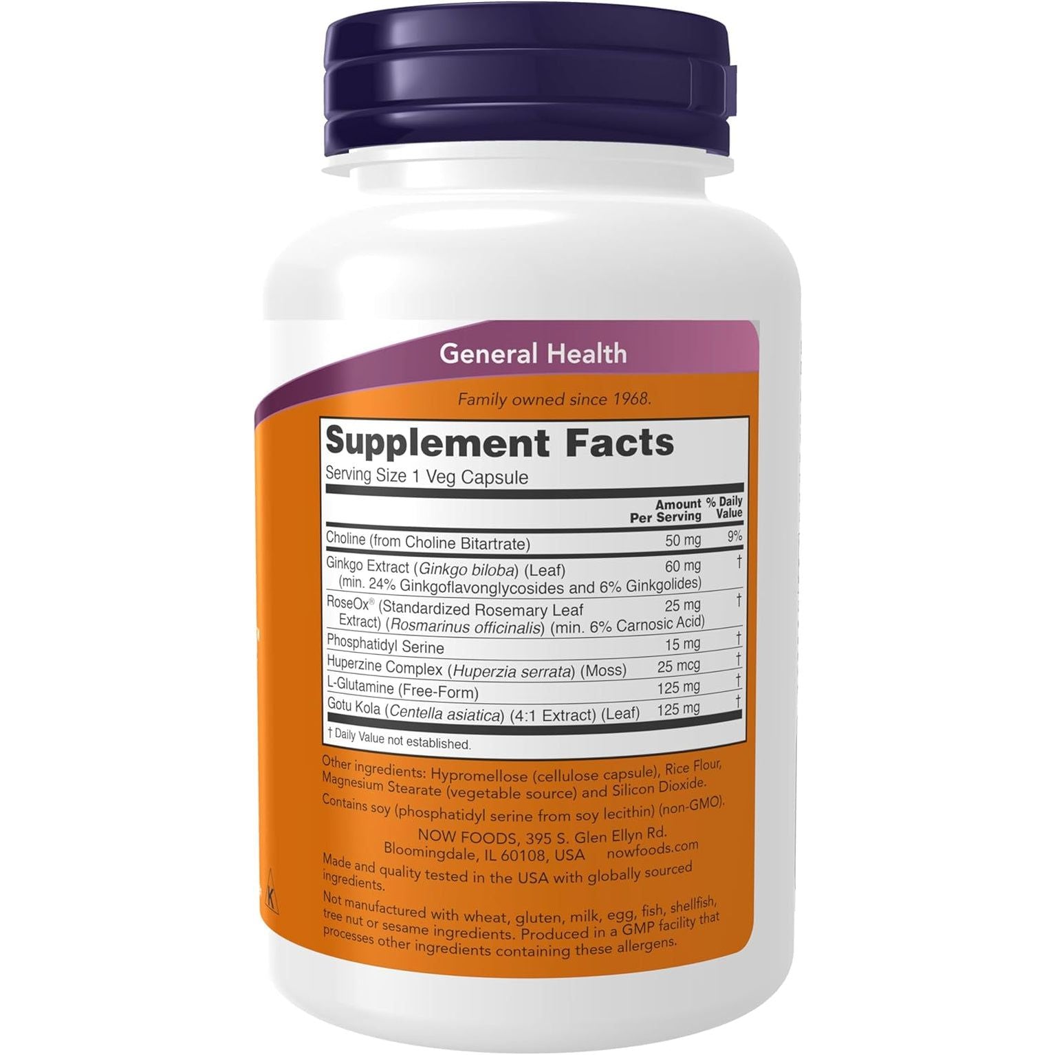 NOW Foods Supplements, Brain Elevate™, Featuring Ginkgo Biloba, Roseox® and Phosphatidyl Serine, 120 Veg Capsules