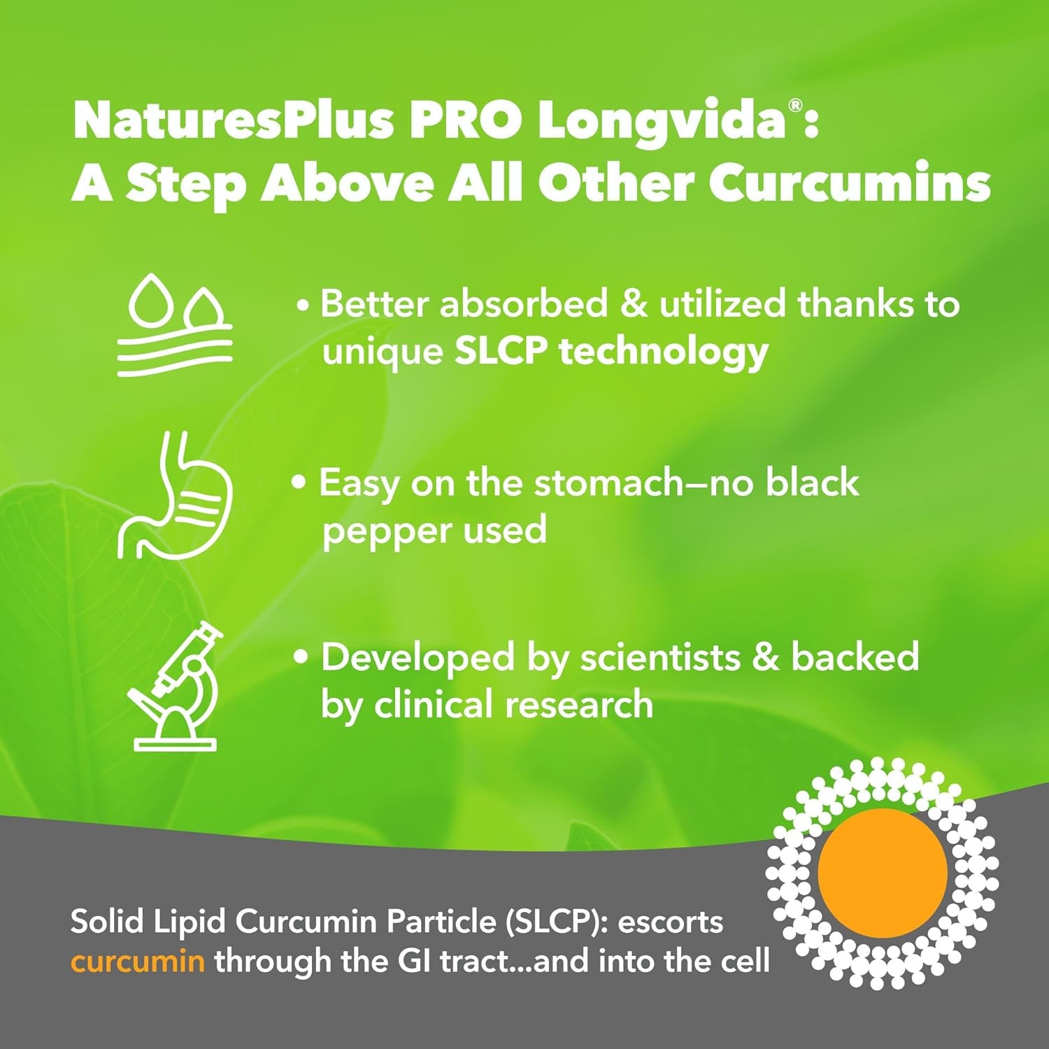 Natures plus PRO Longvida Curcumin 500 Mg - Promotes Healthy Free Radical Protection  - 60 Servings
