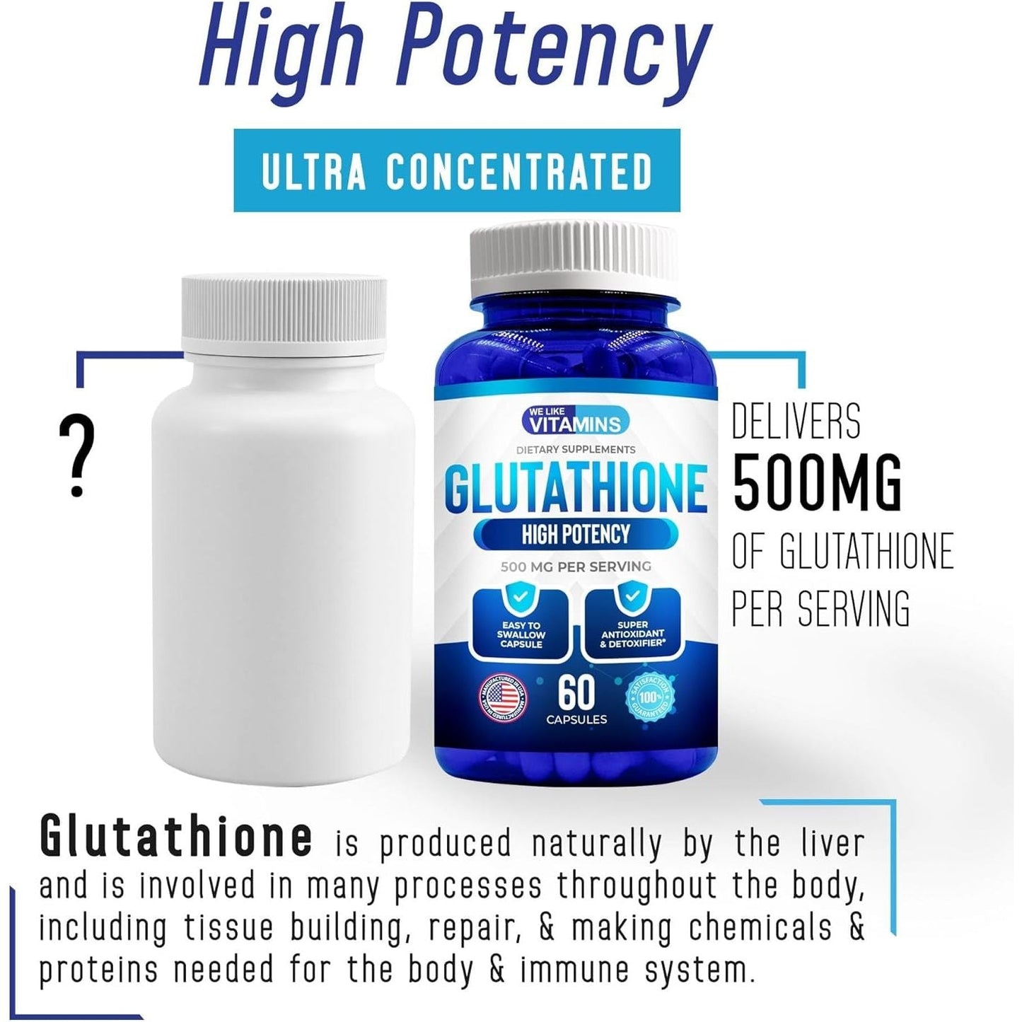 We like Vitamins L Glutathione Supplement 500Mg | Glutathione for Antioxidant 60 Capsules