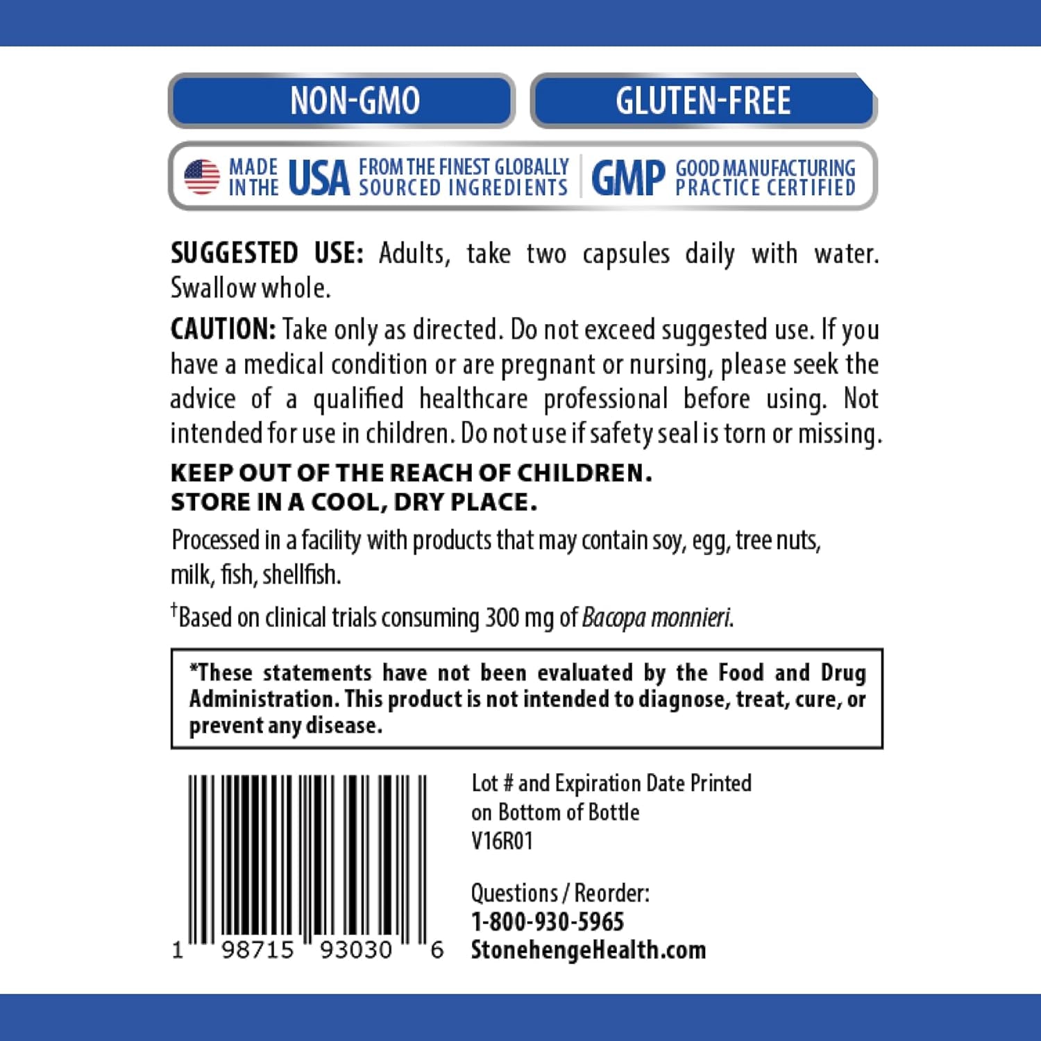 Stonehenge Health Dynamic Brain Supplement  for Memory Acquisition, Retention, & Recall