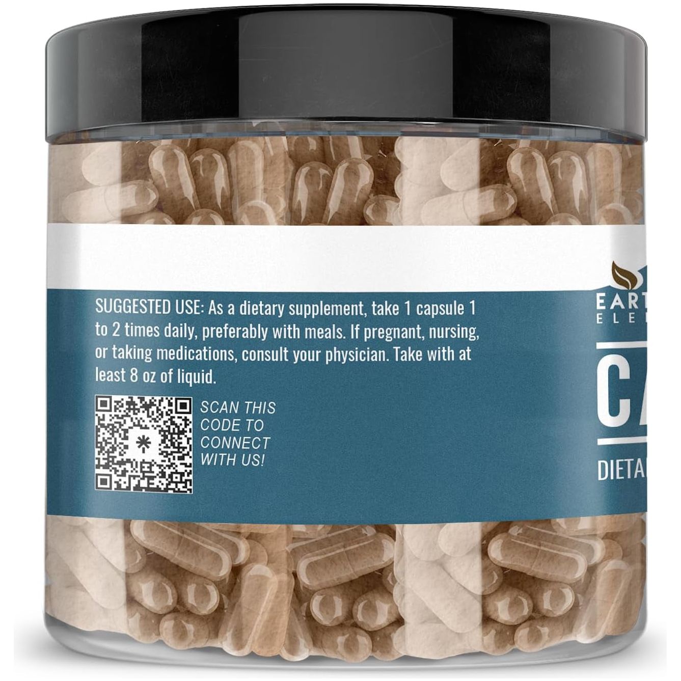 Earthborn Elements Cacao (Cocoa) 200 Capsules, Pure & Undiluted, No Additives