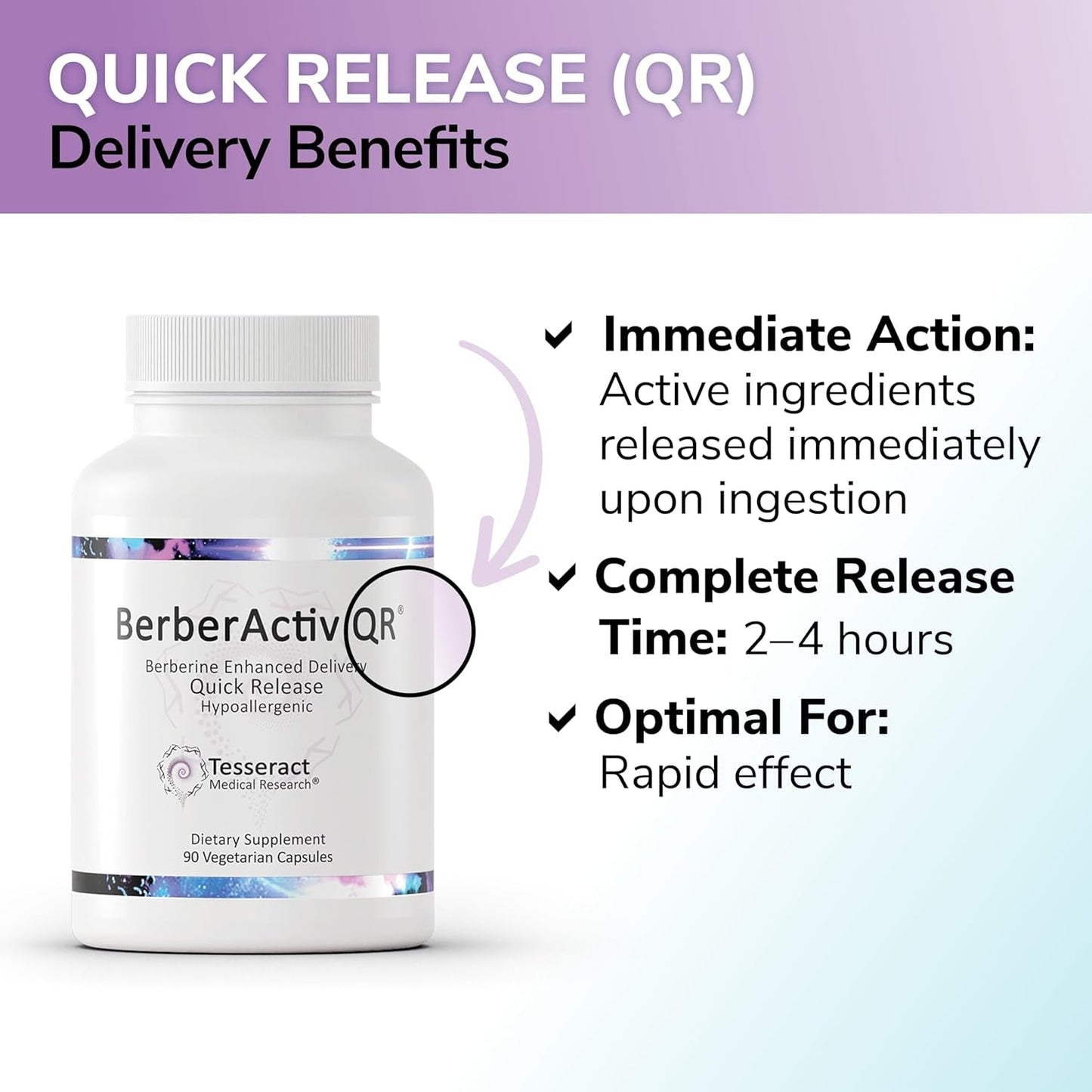 Tesseract Medical Research Berberactiv-Qr | Supports Liver Health, Hypoallergenic, 350Mg, 90 Vegetarian Capsules