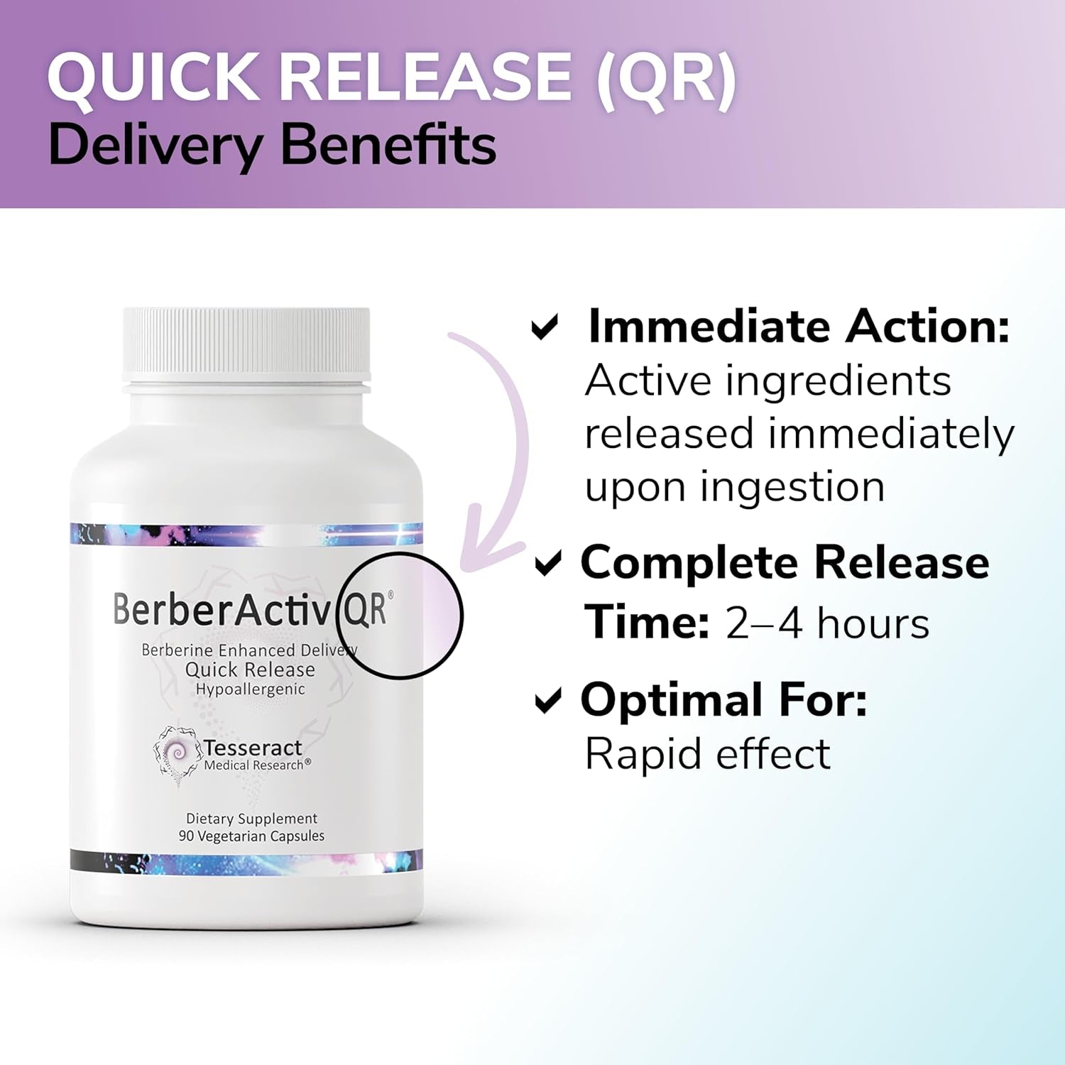 Tesseract Medical Research Berberactiv-Qr | Supports Liver Health, Hypoallergenic, 350Mg, 90 Vegetarian Capsules