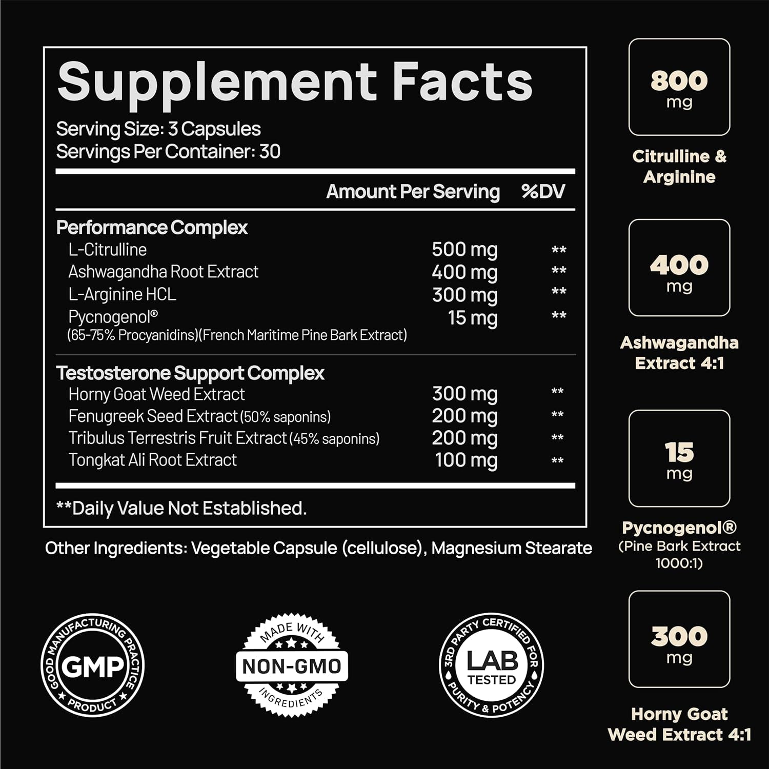 21,800Mg Testosterone Booster Supplement for Men 8X Strength W. Ashwagandha, Tongkat Ali, Pycnogenol, Tribulus