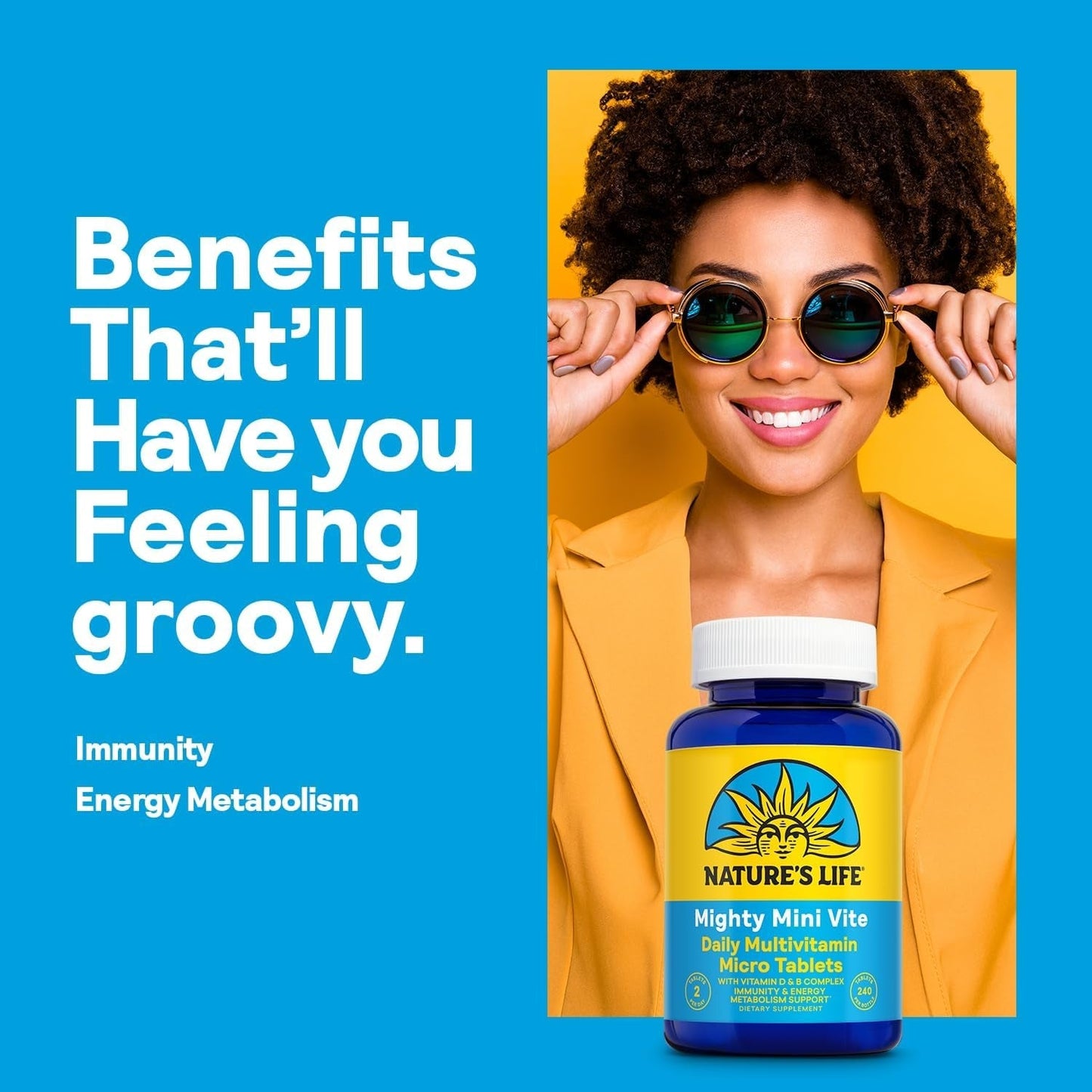 Nature'S Life Mighty Mini Vite - Daily Multivitamin for Immunity and Energy Metabolism Support - Lab Verified - 120 Servings