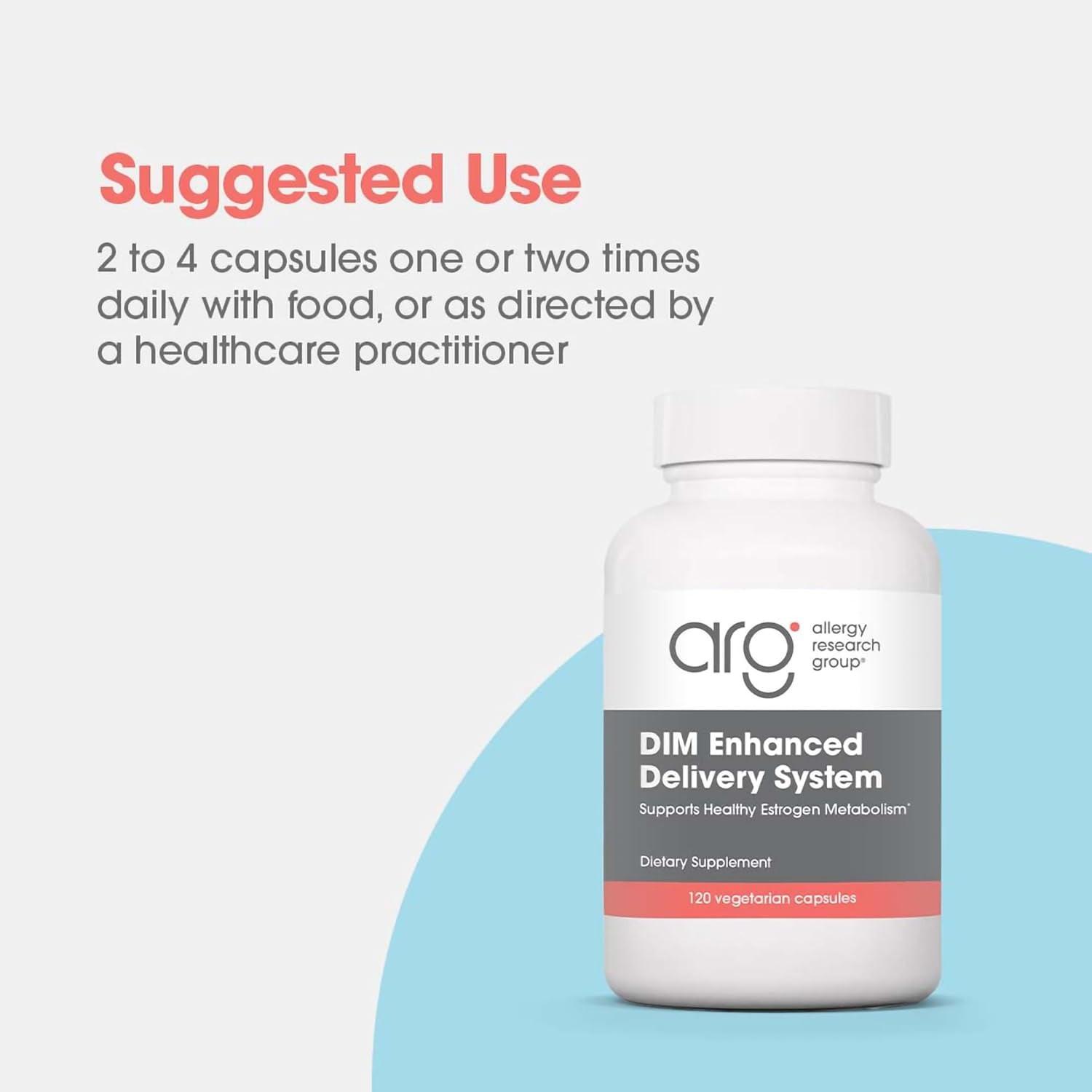 Allergy Research Group DIM -  Hormone Balance for Women, Estrogen Metabolism, PMS Support 120 Count.