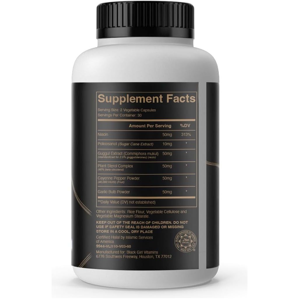 Black Girl Vitamins Choless - Supplement for Energy and Wellness Support, Niacin, Gluten-Free, 60Ct