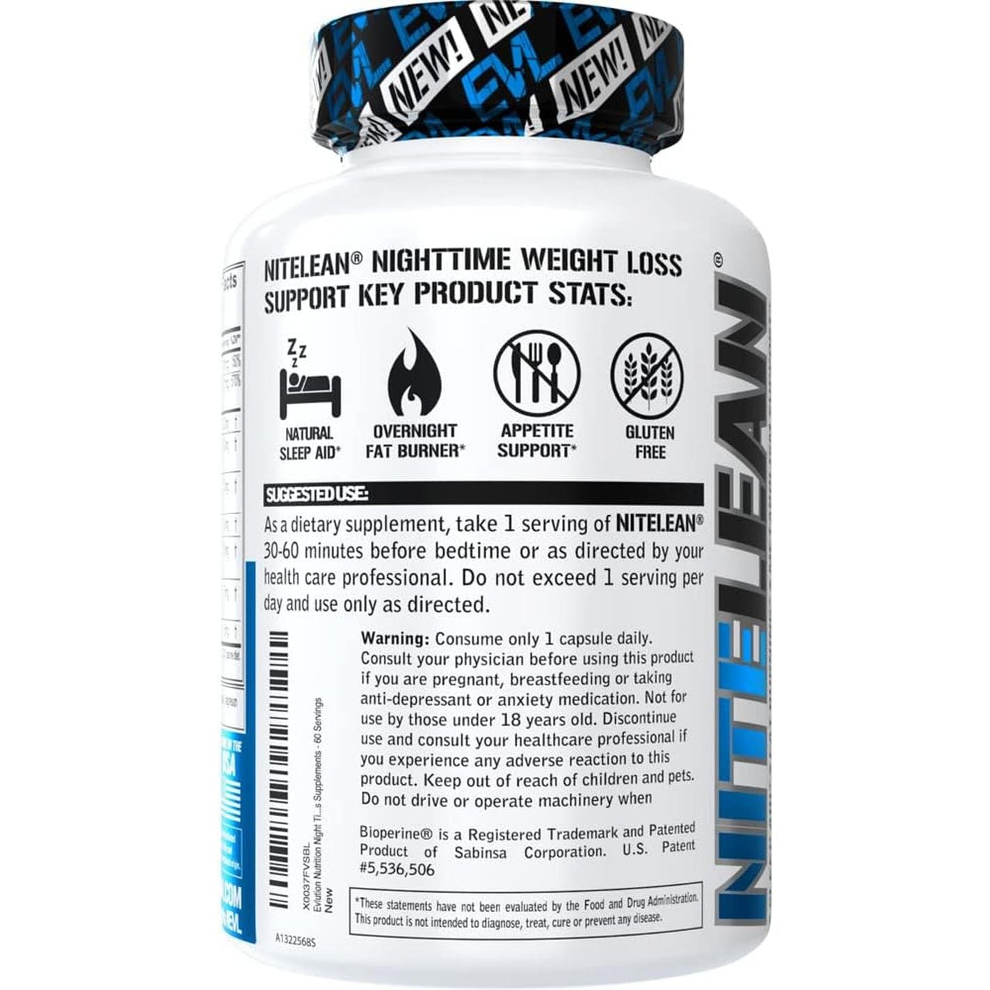 Evlution Nutrition Night Time Fat Burner Support - Overnight Sleep and Weight Loss Support Pills
