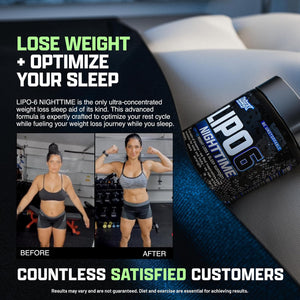 Nutrex Lipo 6 Nighttime Fat Burner | Melatonin Sleep Aid & Weight Loss Diet Pills (30 Servings)