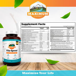 Vita-Sprout Whole-Food Multivitamin & Phytonutrient Blend - 120 Capsules