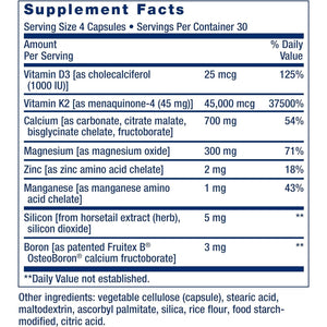 Life Extension Bone Restore Elite Calcium Supplement for Bone Health, Gluten-Free, Non-Gmo, 120 Capsules