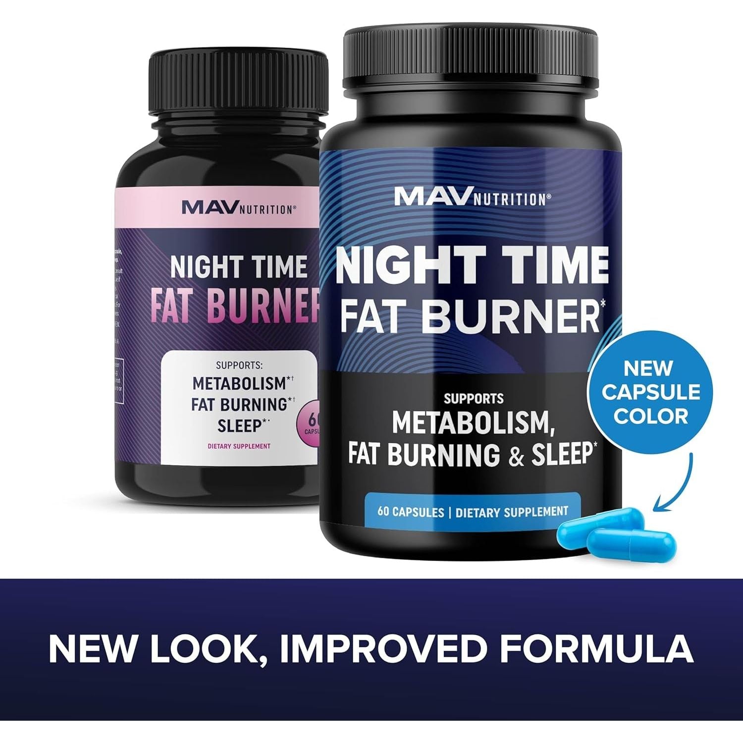 Night Time Fat Burner for Weight Loss Support & Sleep Aid (60 Count)