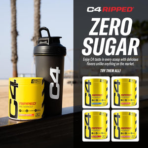 Cellucor C4 Ripped Pre Workout Powder Fruit Punch - Creatine Free + Sugar Free Preworkout - 150Mg Caffeine - 30 Servings
