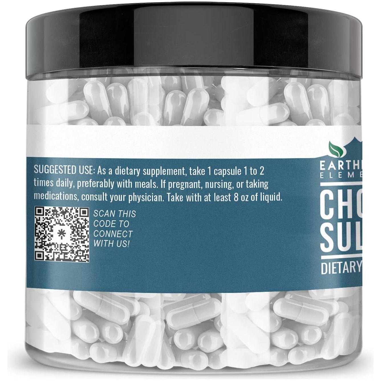 Earthborn Elements Chondroitin Sulfate 200 Capsules, Pure & Undiluted, No Additives