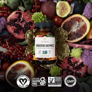 Truvani Digestive Enzymes | 9 Enzyme Blend | Digestive Support | Reduce Bloating | Increased Nutrient Absorption | 30 Day Supply