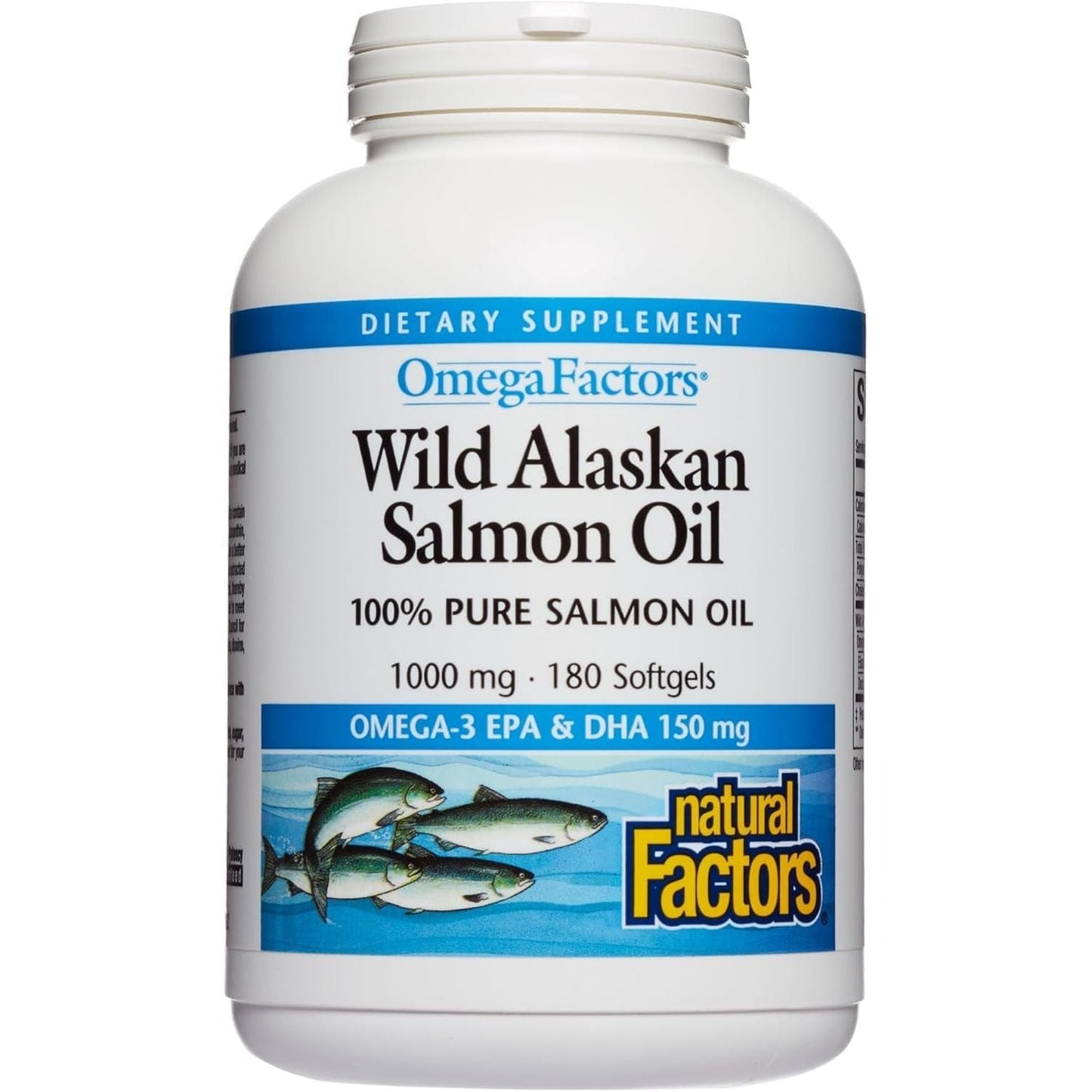 Natural Factors, Wild Alaskan Salmon Oil Provides Omega-3, EPA, DHA & Vitamin D, 180 Count