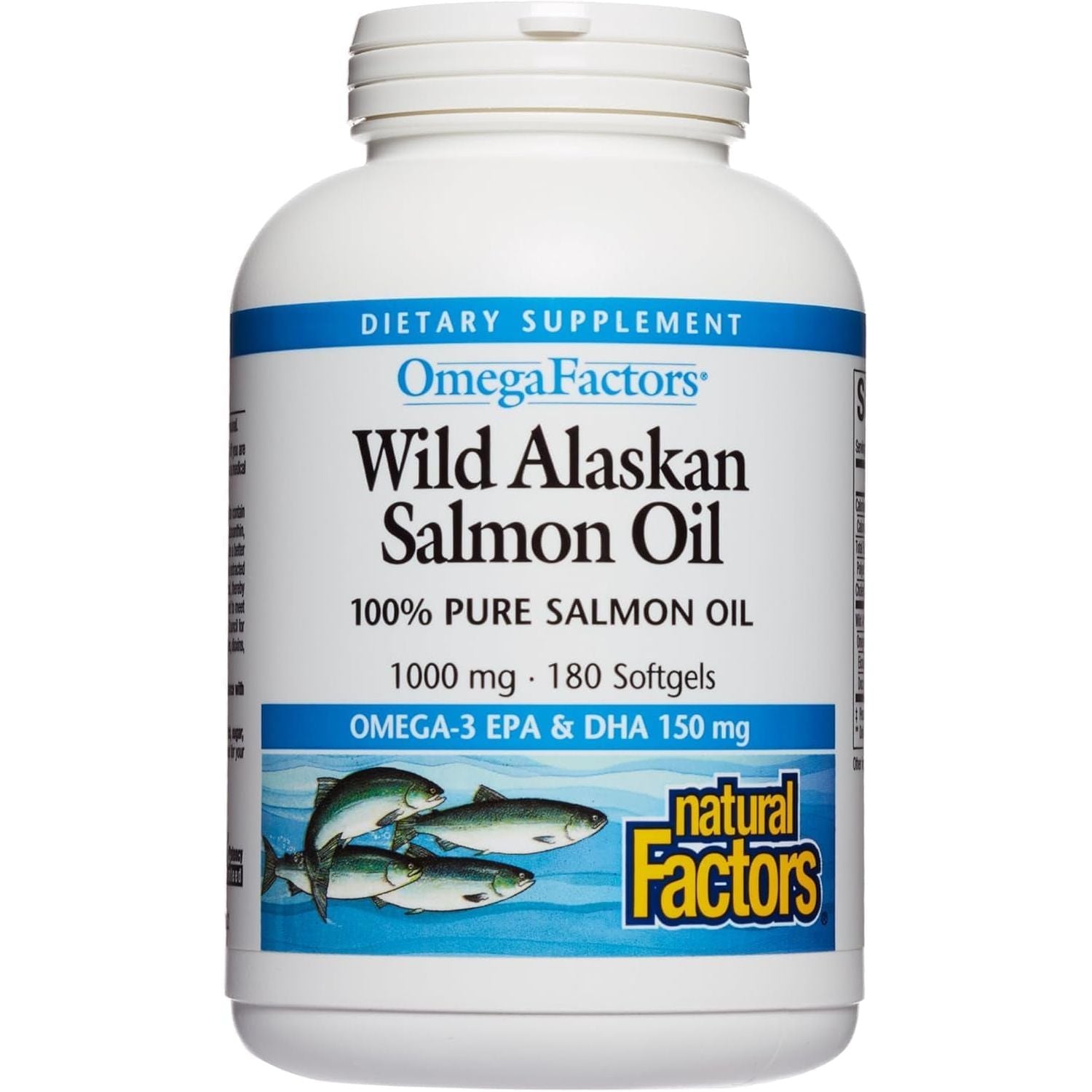 Natural Factors, Wild Alaskan Salmon Oil Provides Omega-3, EPA, DHA & Vitamin D, 180 Count
