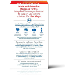 Megared Omega-3 Fish Oil + High Absorption Krill Oil 500Mg Softgels (80 Count)