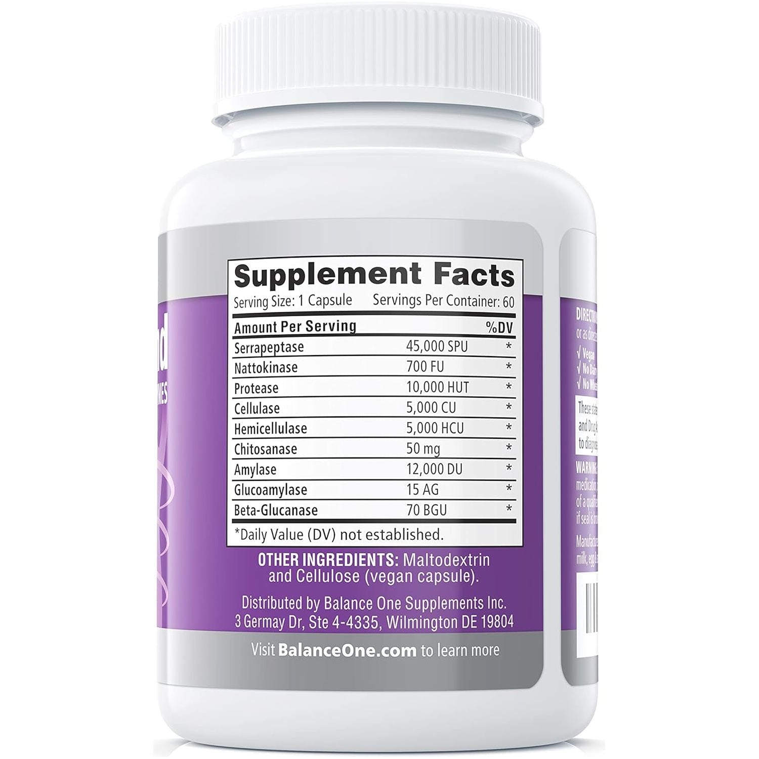 Serradefend Biofilm Defense, Digestion - Systemic and Digestive Enzymes 60 Capsules
