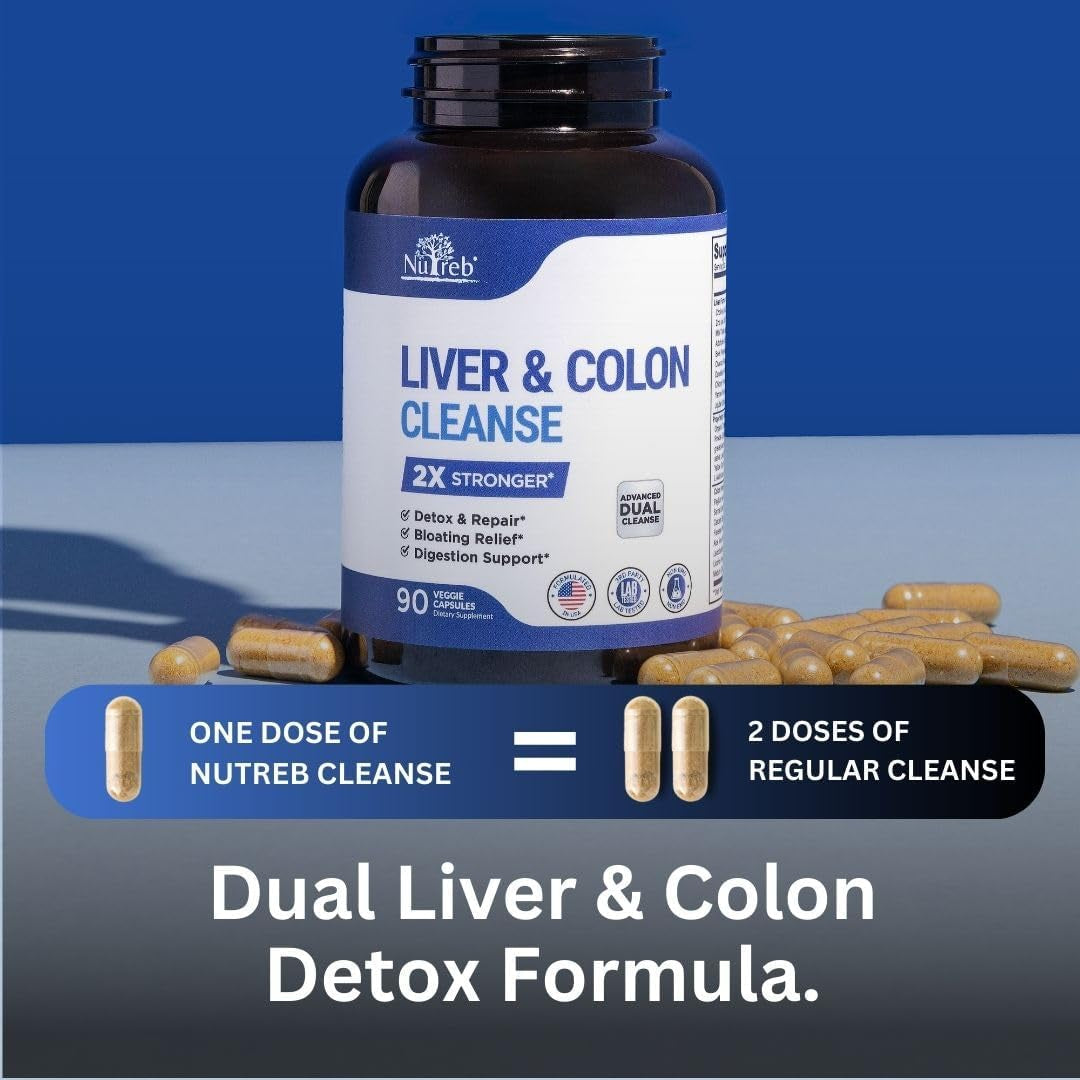 Liver Detox & Colon Cleanse - Premium Milk Thistle Supplement - Men & Women - Vegan 90 Capsules