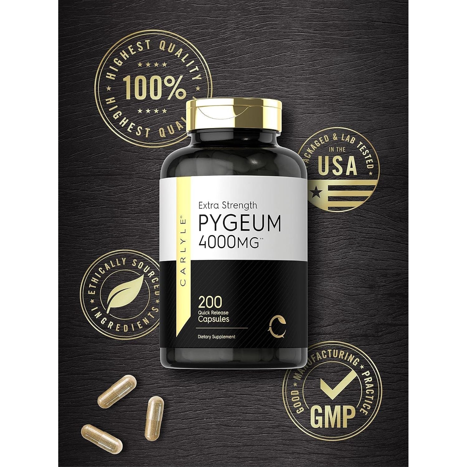 Carlyle Pygeum Africanum Bark | 200 Capsules | High Potency Extract