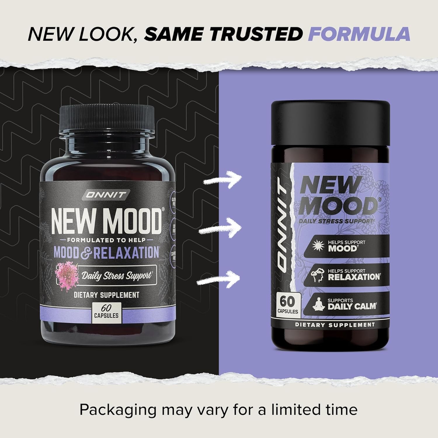 ONNIT New Mood - Occasional Stress Relief  Sleep & Mood Support 60 Count