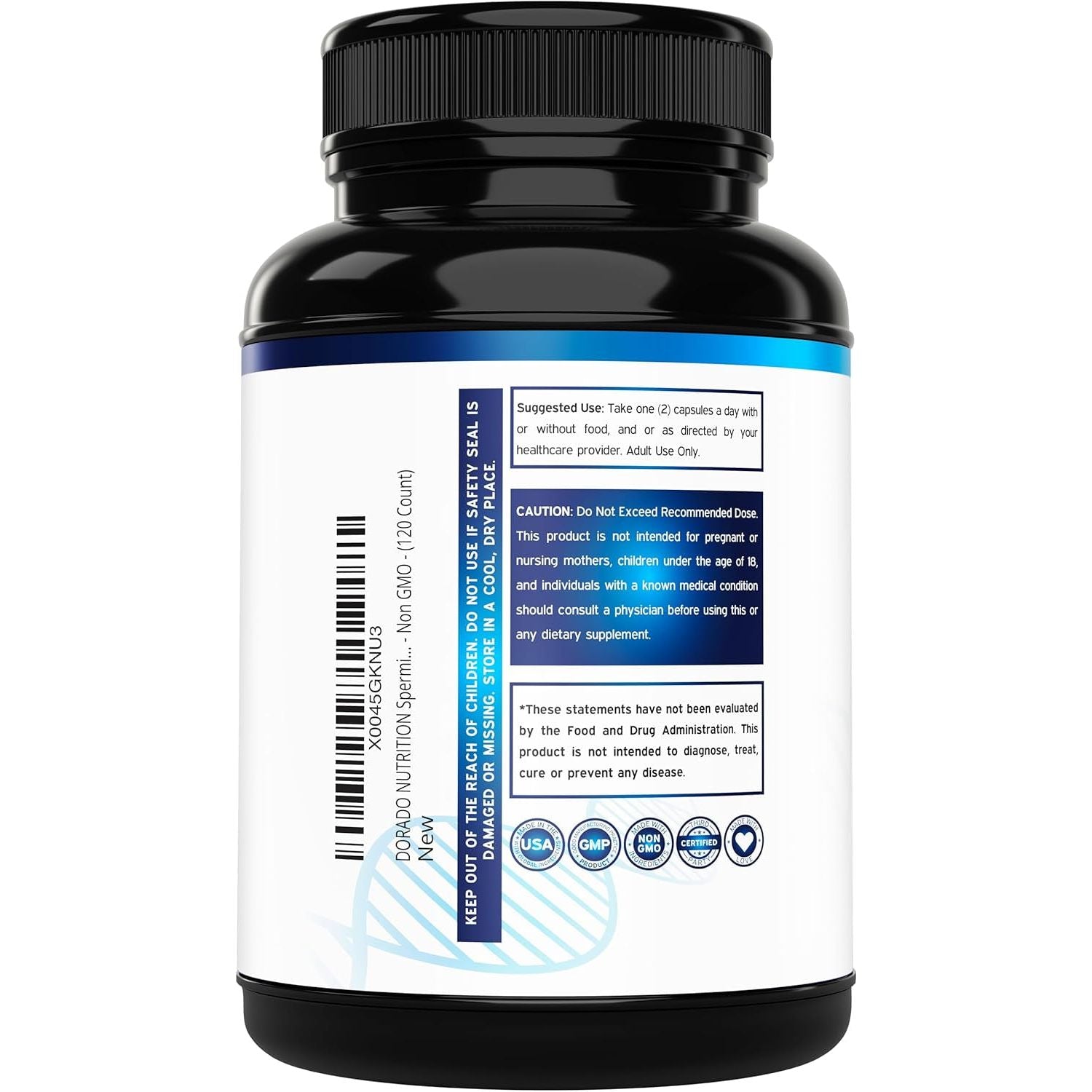 Spermidine Supplement (10Mg of 99% Spermidine 3HCL - Third Party Tested) 120 Capsules - Made in USA