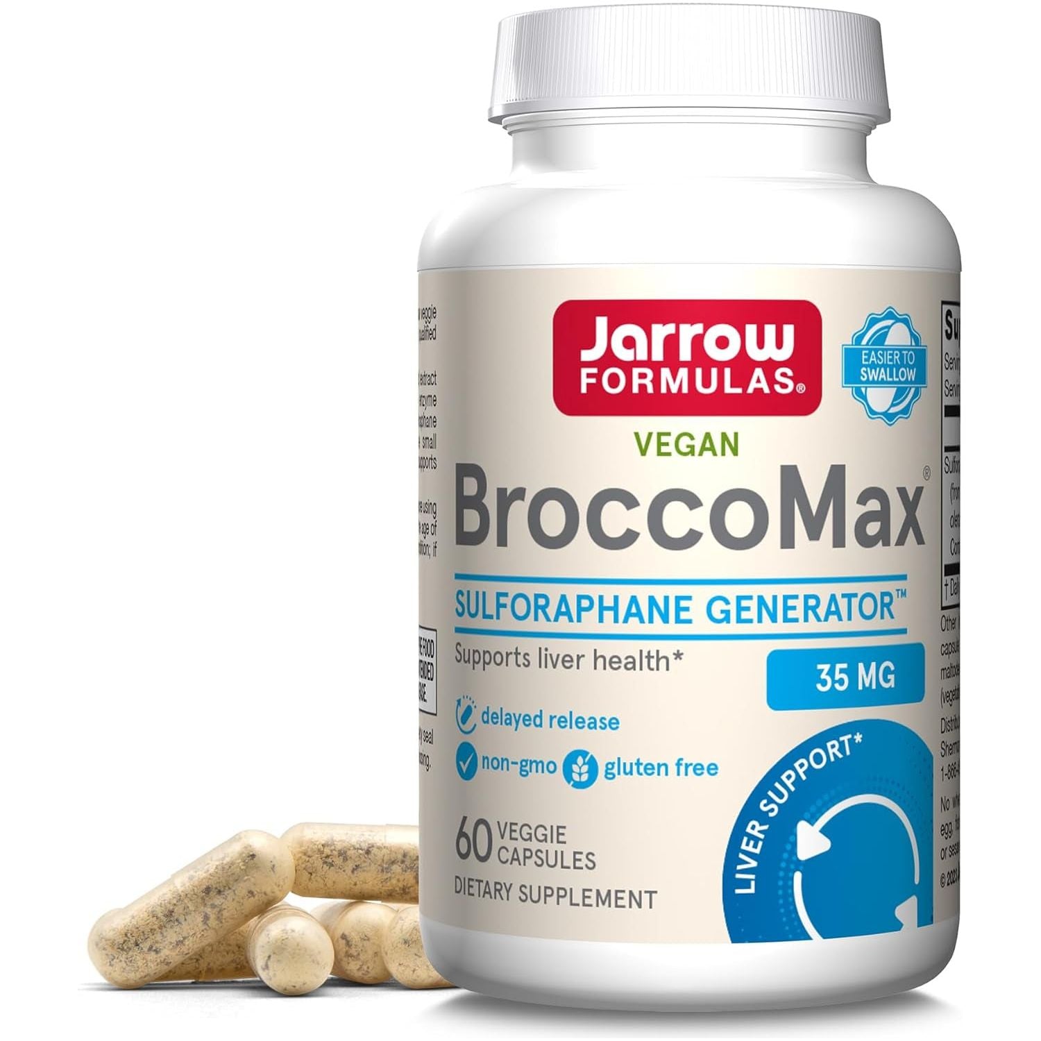 Jarrow Formulas Broccomax Sulforaphane Glucosinolate 35 MG, Supports Liver Health, 60 Capsules