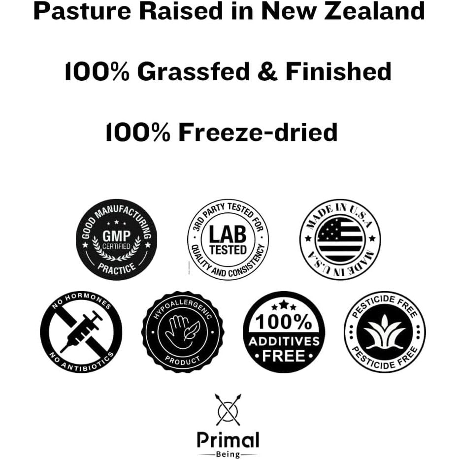 Primal Being Grassfed Beef Brain, Supports Memory, Mood, Focus, Energy, Cognitive Health - 90 Capsules, 1500Mg