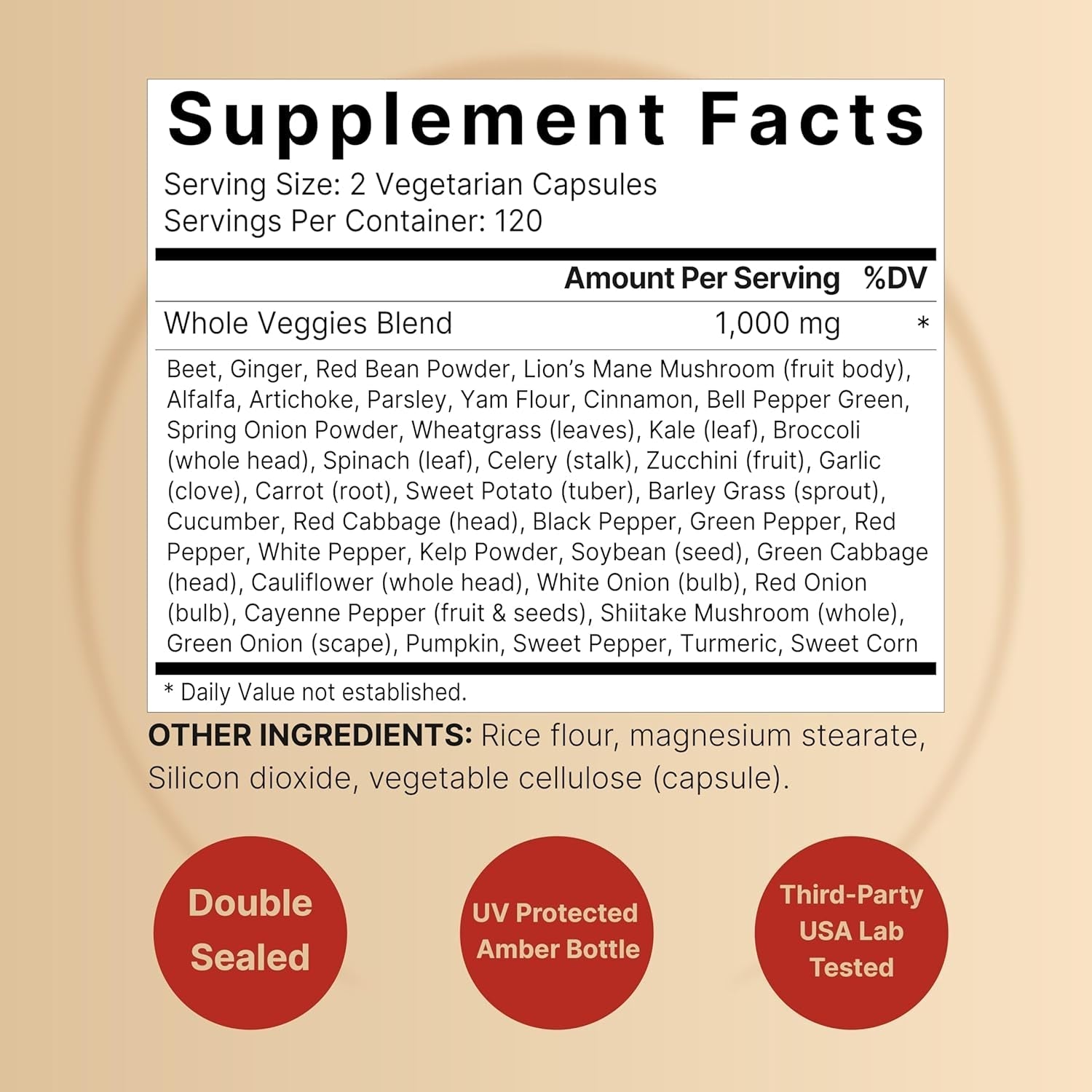 Fruit and Veggies Supplement – 480 Total Vegetarian Capsules | Balance of Natural 40 Whole Fruits & Veggies Blend | Fresh Superfood Formula with Vitamins and Minerals – Non-Gmo