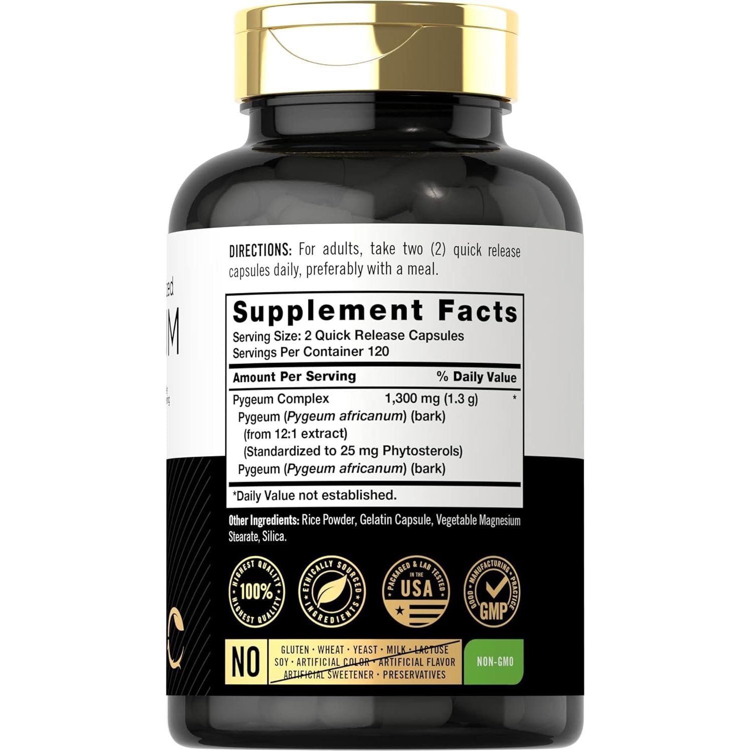 Carlyle Pygeum Supplement | Africanum Bark Extract Supplement (1300Mg/240 Capsules)