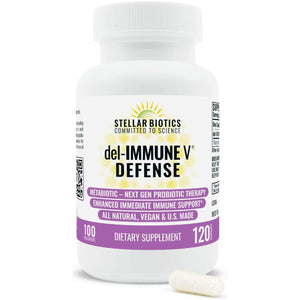 Del-Immune V® Defense by Stellar Biotics, All-Natural Immune Support & Gut Health (120 Caps)