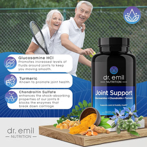 DR. EMIL NUTRITION Joint Aid Supplement with Glucosamine Chondroitin, MSM & Turmeric (60 Capsules)