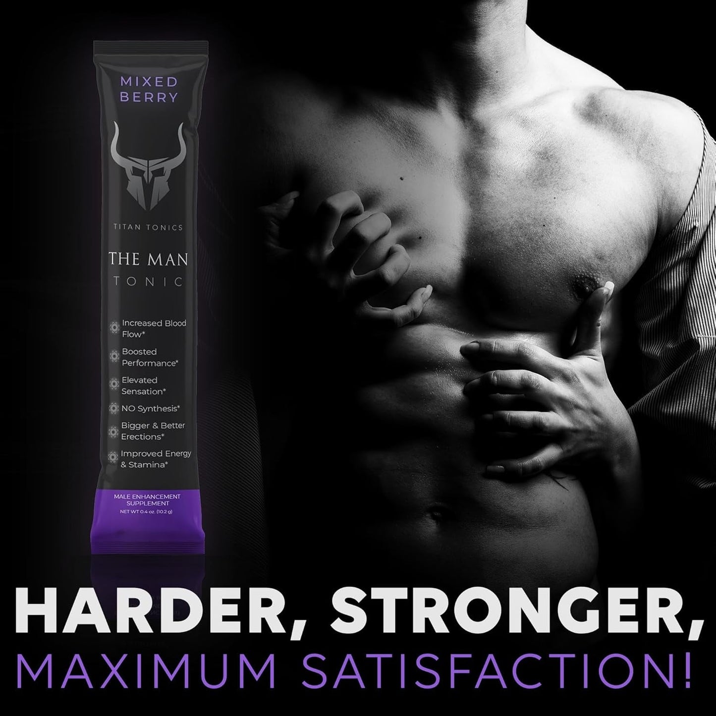 Male Enhancement Supplement – Testosterone Booster for Performance, Enlargement, Libido & Drive, 12 Stick Packs