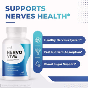 Nervovive Nerve Support Supplement - All Natural Advanced Formula for Overall Health and Wellness - 60 Capsules
