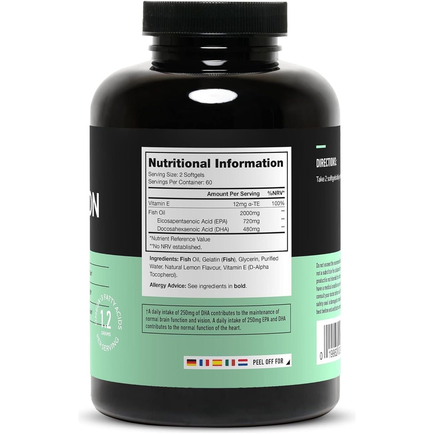 LEGION Triton Fish Oil Capsules - Triple Strength Omega 3 Essential Fatty Acids 2400Mg EPA & DHA per Serving, 30 Servings