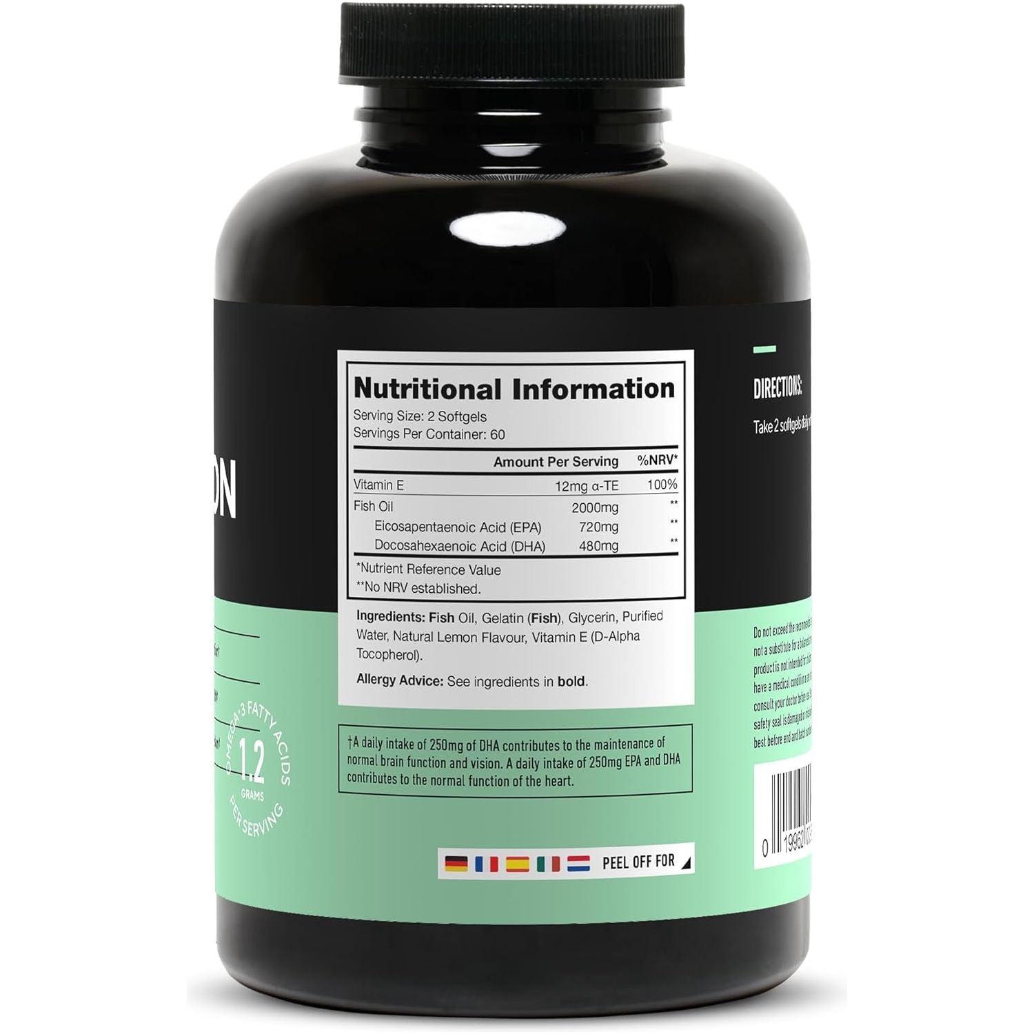 LEGION Triton Fish Oil Capsules - Triple Strength Omega 3 Essential Fatty Acids 2400Mg EPA & DHA per Serving, 30 Servings