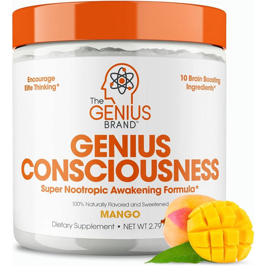 Genius Consciousness, Super Nootropic Brain Supplement Powder, Mango - Boost Focus, Cognitive Function, Concentration & Memory Booster
