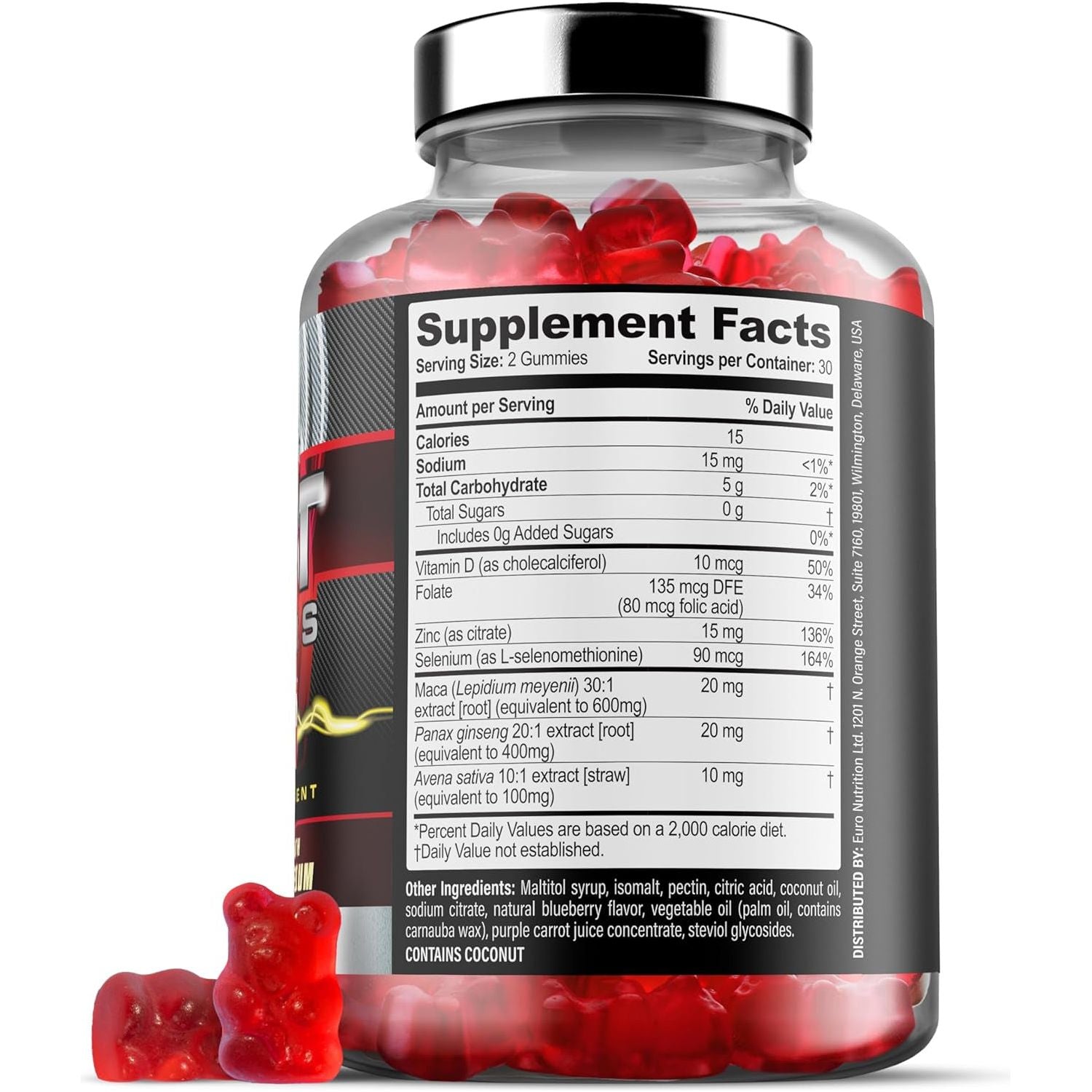 Iron Labs Nutrition Testo Gummies for Men (60 Gummies) - Mixed Berry Flavor