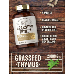Carlyle Grass Fed Beef Thymus Bovine Supplement | 2100Mg | 200 Capsules by Herbage Farmstead