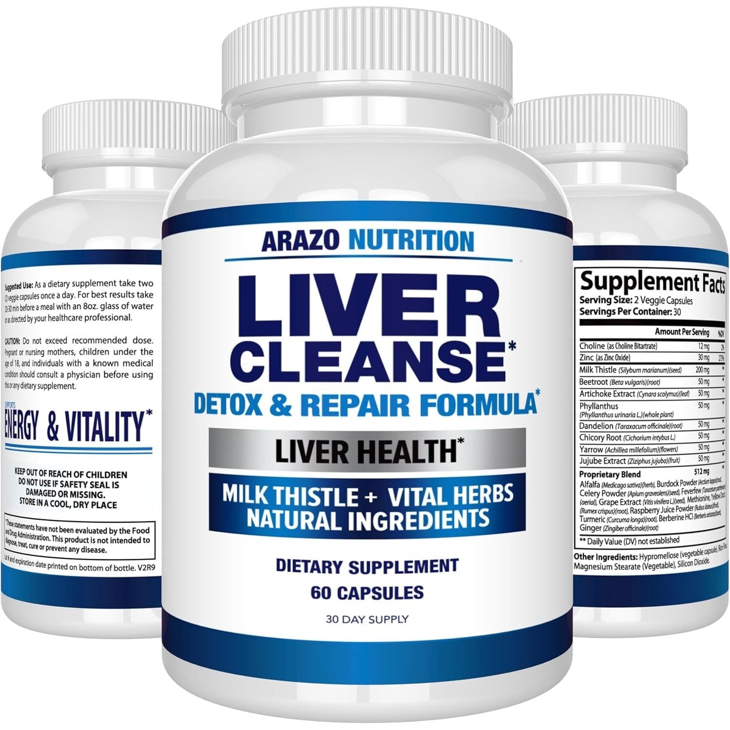 Arazo Nutrition Liver Cleanse Detox & Repair Formula