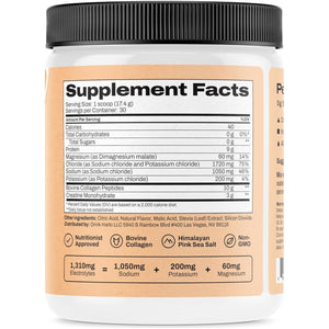 Harlo - Orange Salt Electrolyte Drink Mix with Bovine Collagen & Creatine - Post Workout Recovery