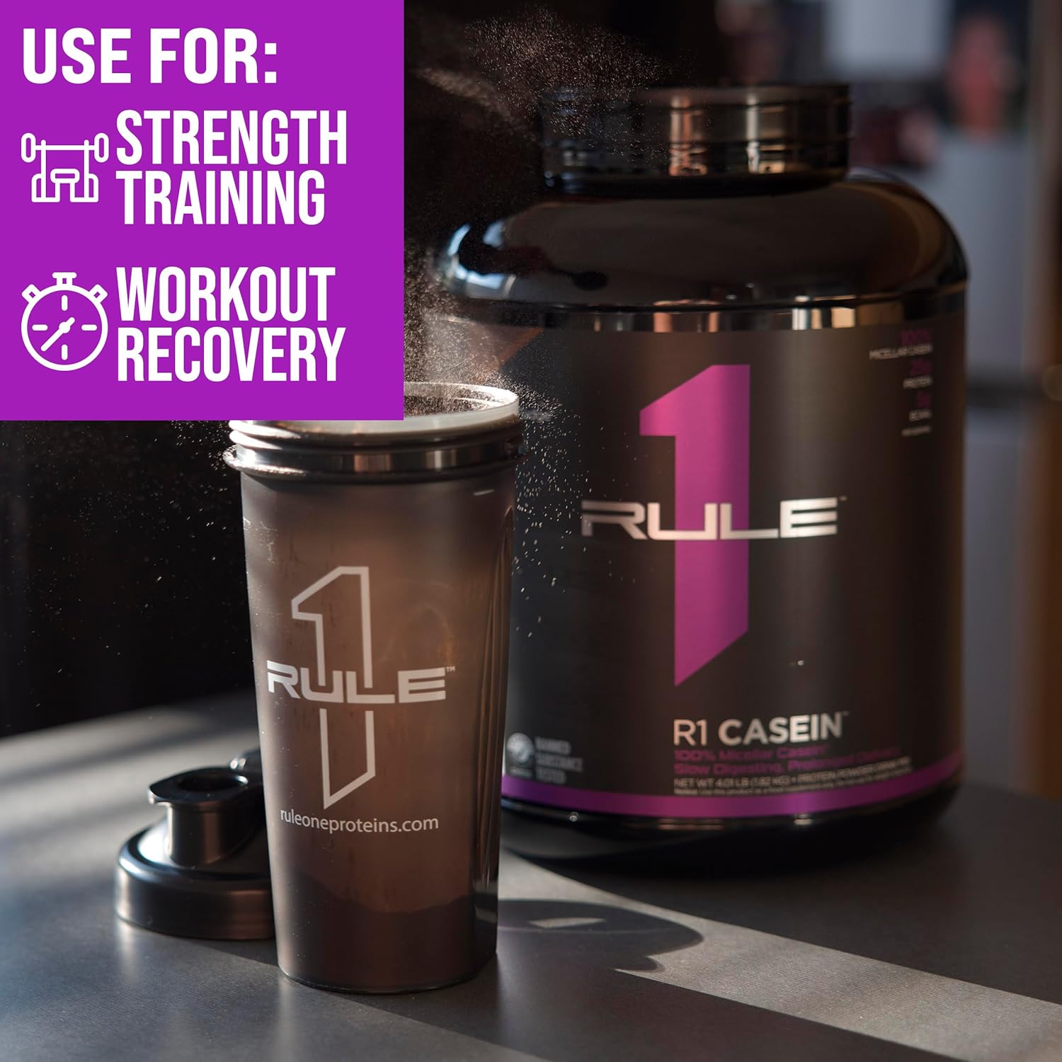 Rule One Proteins Casein - 25G Slow-Release Protein from Premium Micellar Casein (4 Pounds, Vanilla Crème)